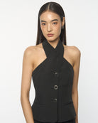 DRESSINGPAULA | Padded Cross Over Halter Top