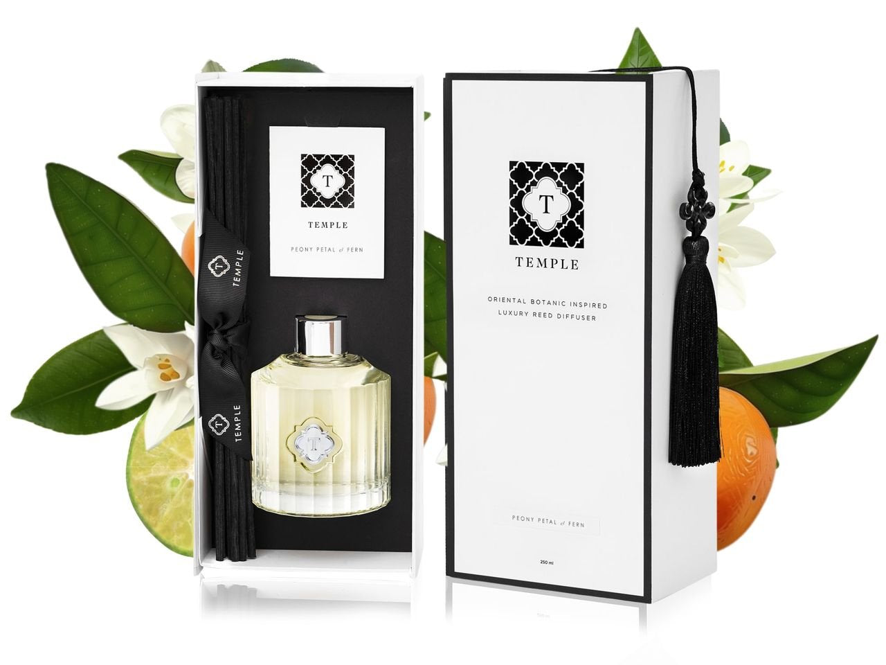 TEMPLE CANDLE | Luxury Diffuser Glass Faceted - Singapore Calamansi