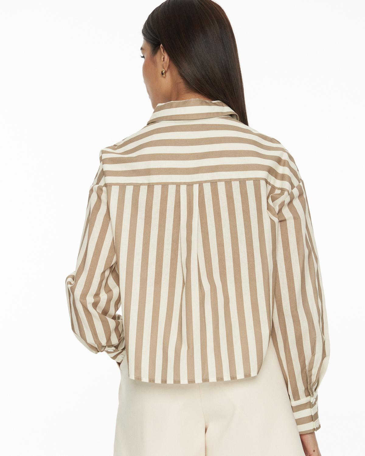 DRESSINGPAULA | Cotton Striped Crop Shirt