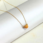 THE ANTECEDANT STORE | N - Minimalist Burmese Jade Bead Necklace (Orange)