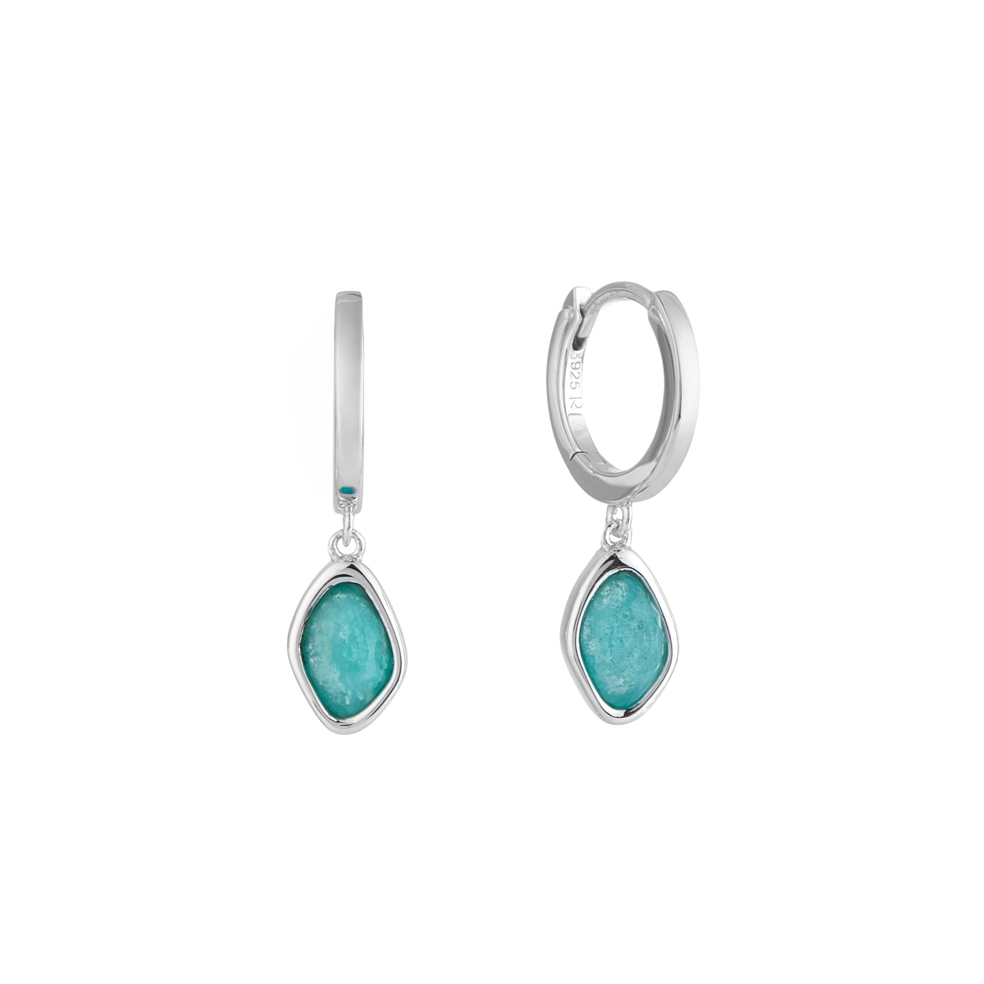 RINA LEE | Courage Amazonite Hoop Dangle Earrings