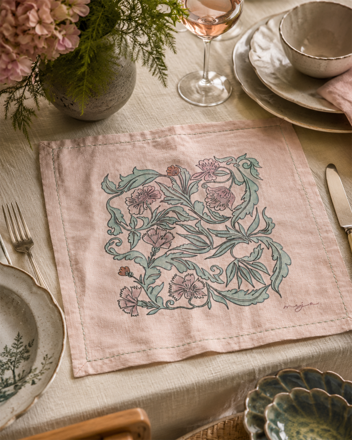 MEJA MAISON DE BALI | The Mosaique Table Napkin By Meja (Set Of 2)