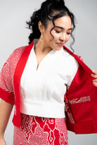 STUDIO GYPSIED | Batik Crop Jacket In Tumbuh Saga Seed Red