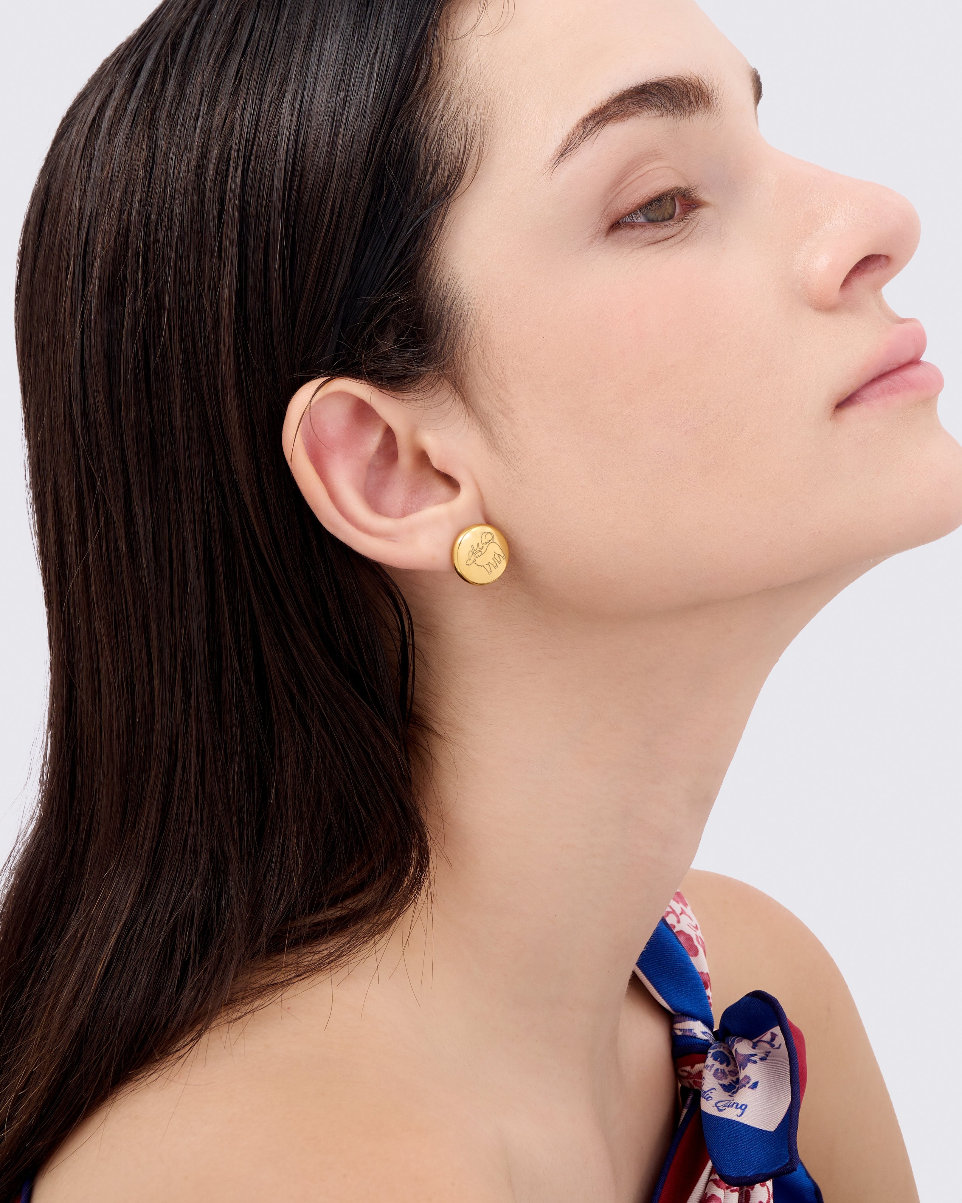 STUDIO QILING | Pebble Stud Earrings Gold
