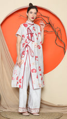 KANZI COLLECTION | Grey Oriental Floral Cheongsam