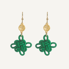 THE ANTECEDANT STORE | E - Blessings Auspicious Knot Earrings S2 (Emerald Green)
