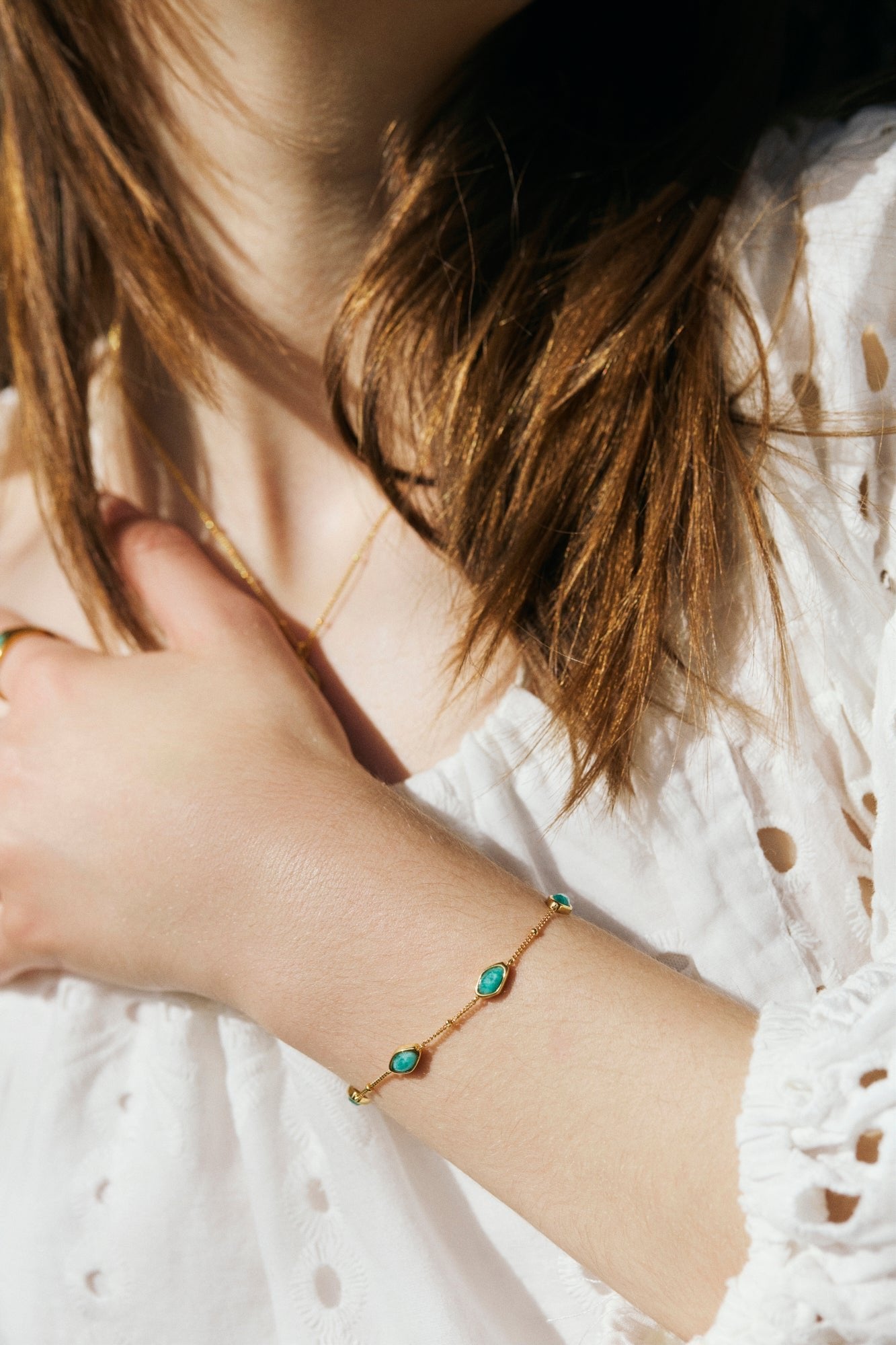 RINA LEE | Courage Amazonite Satellite Chain Bracelet
