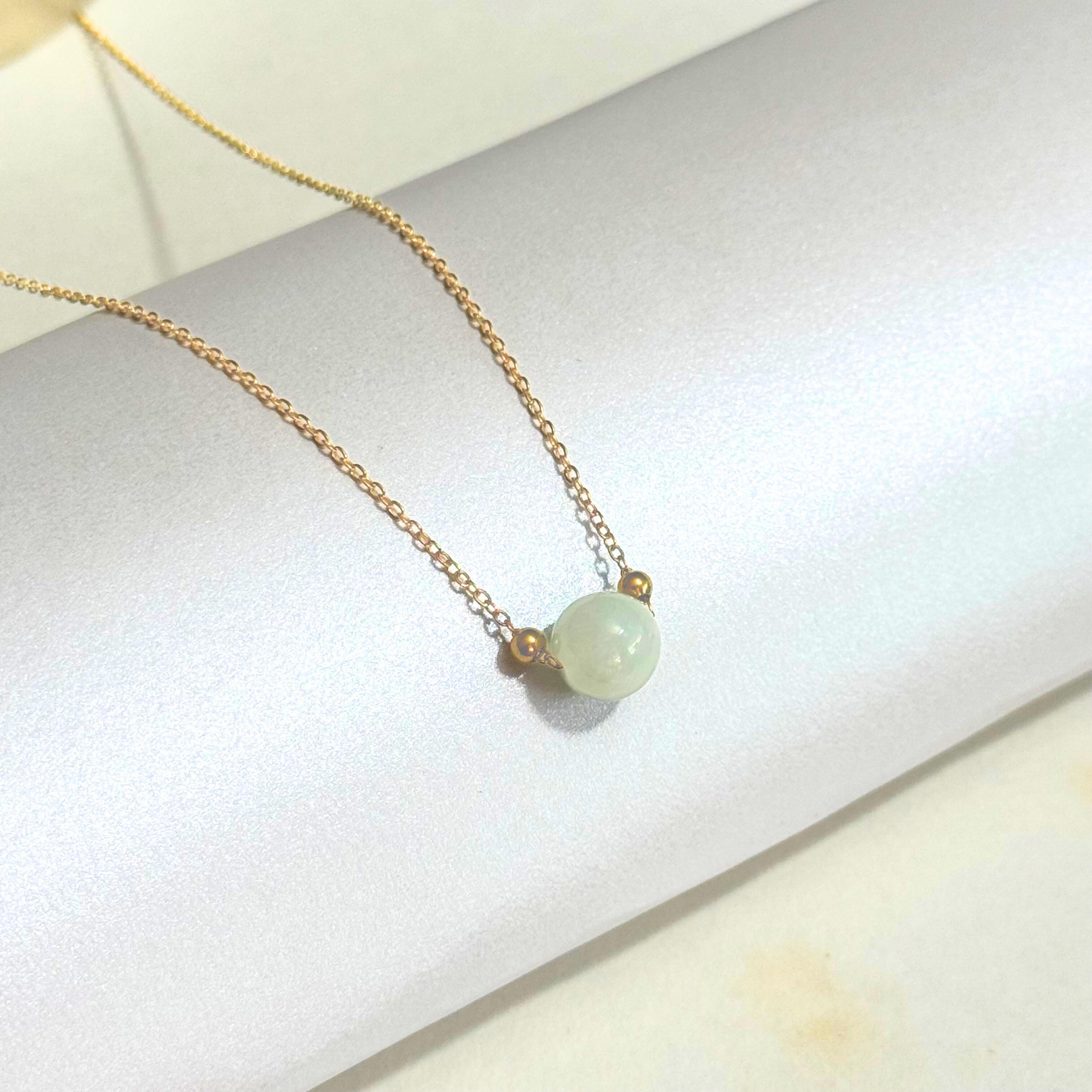 THE ANTECEDANT STORE | N - Minimalist Burmese Jade Bead Necklace (White)