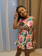 NIMBU | Moana White Rainbow Girls Playsuit in Cotton