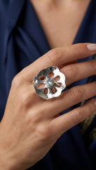 CREATIVE JEWELLERY STUDIO | Prasiolite Black Rhodium Plated 925 Silver Ring | Lithosphere Jewels