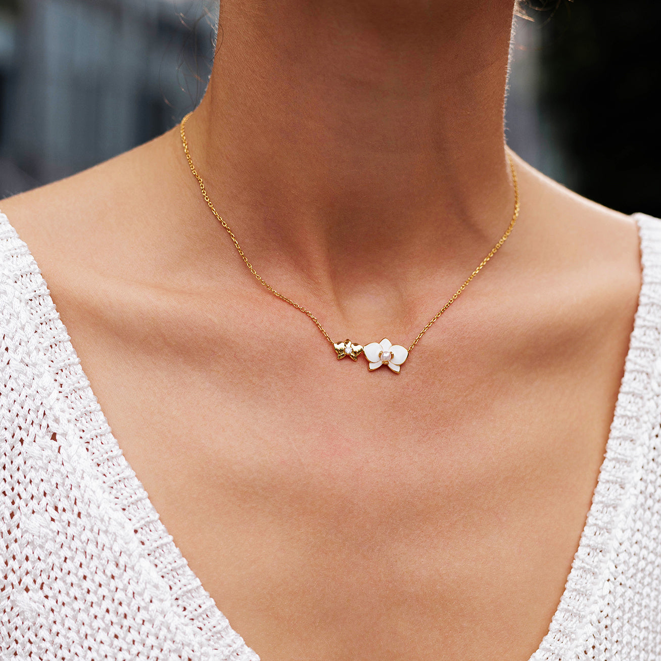 PEARLY LUSTRE | Top Grade Freshwater Pearl Necklace WN00688 | ORCHID