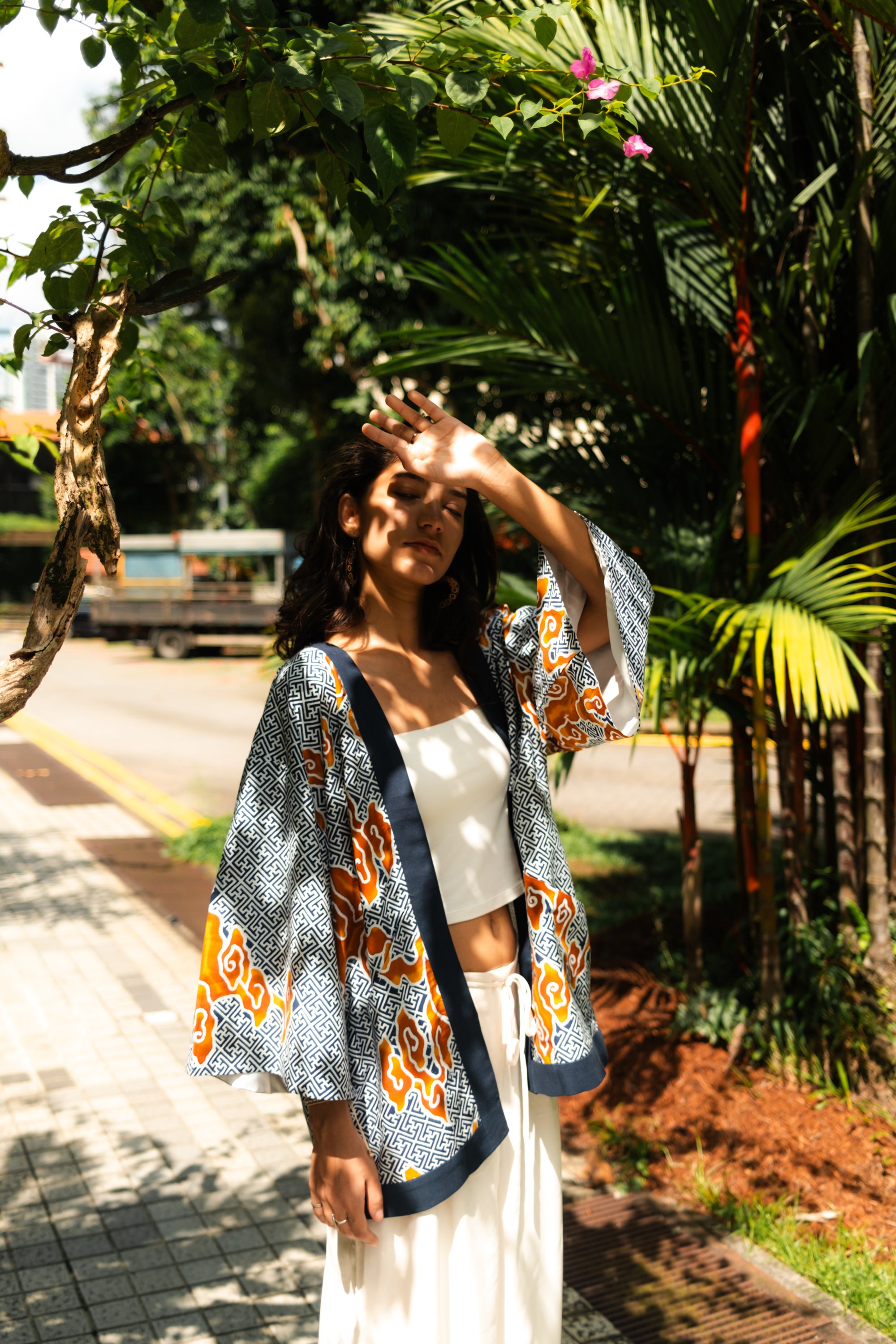 STUDIO GYPSIED | Batik Unisex Jacket In Tumbuh Indigo