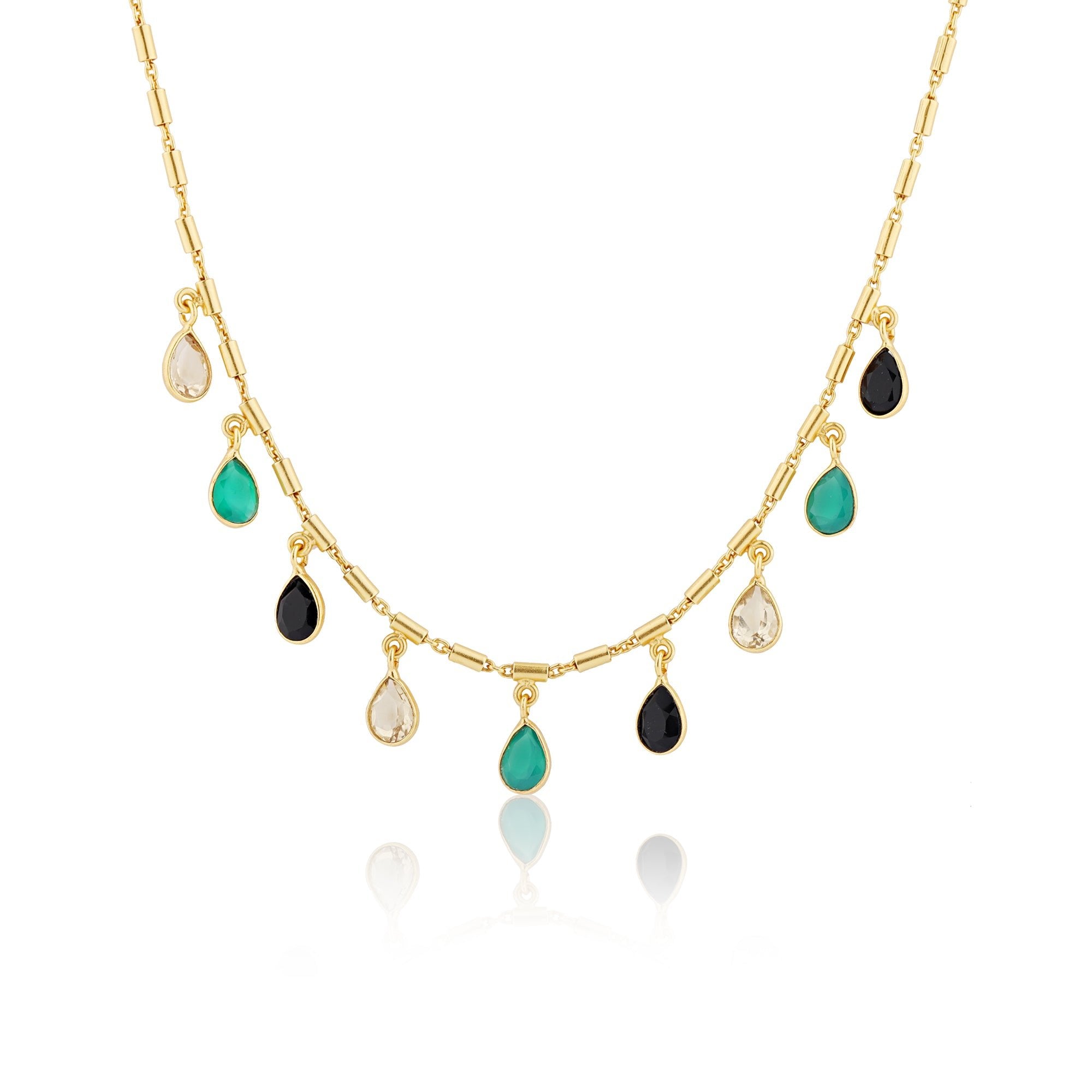 BOHEME BY VERO | Amazonia Necklace | Black Onyx & Green Onyx