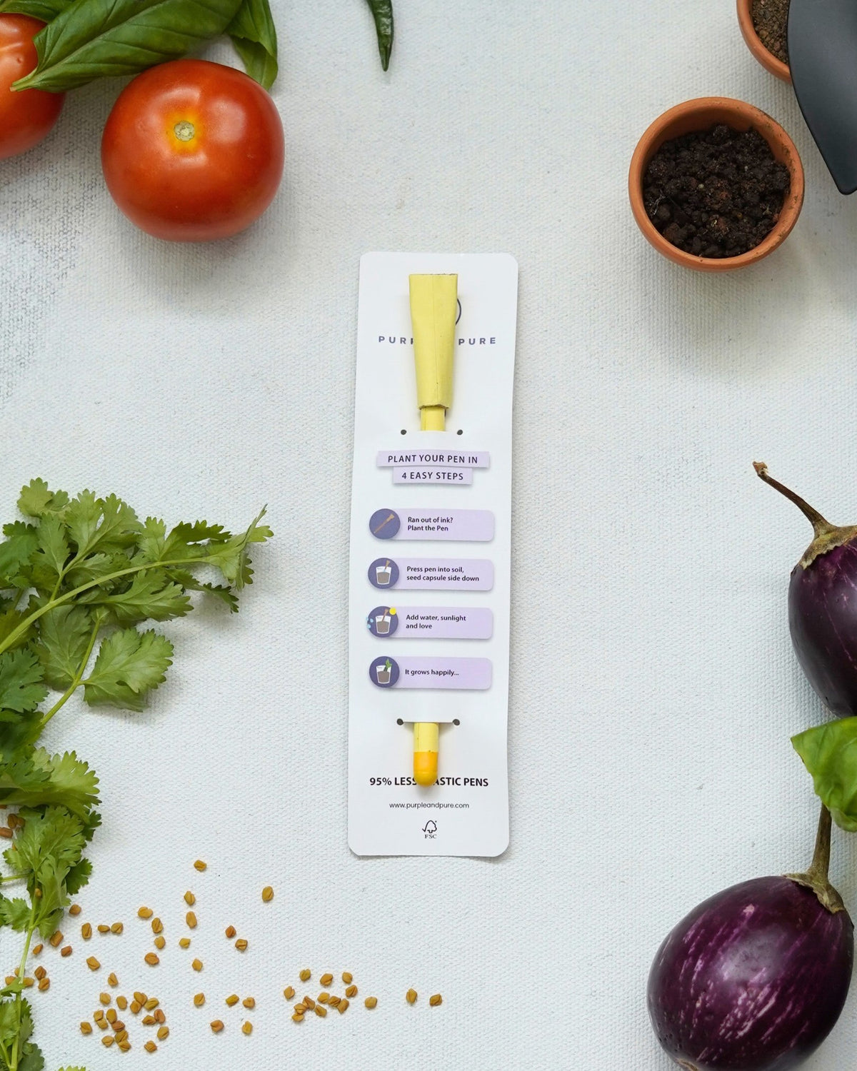 PURPLE AND PURE | Plantable Seed Pens | Marigold