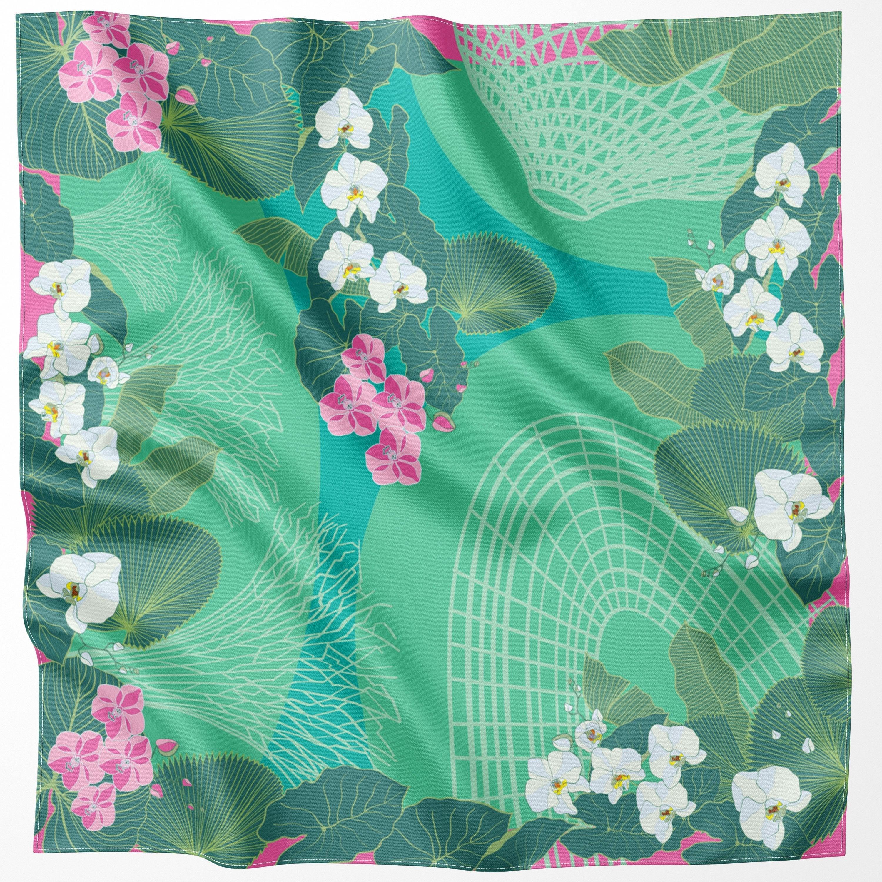 BINARY STYLE | Botanic Oasis By The Bay Silk Scarf
