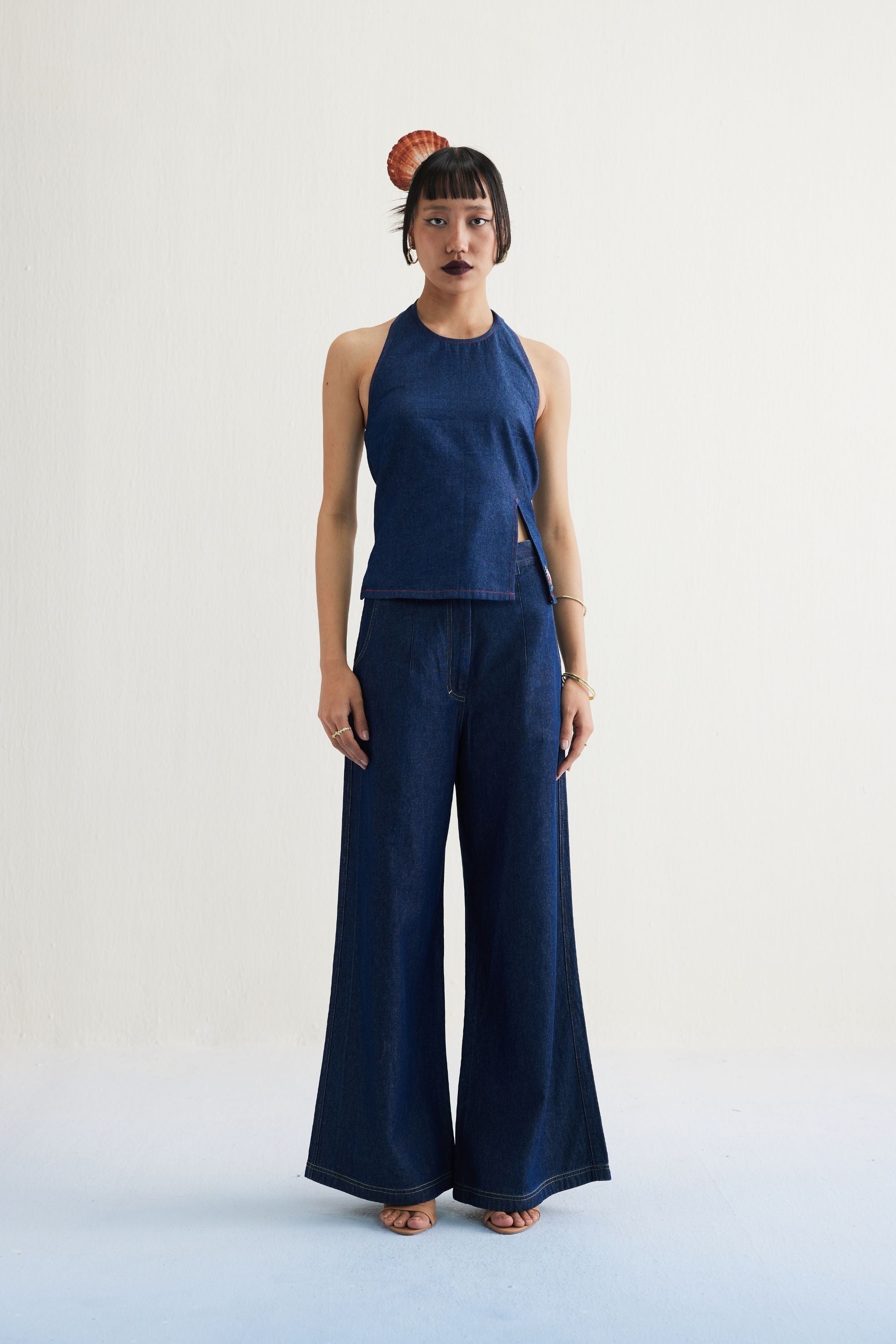 SUI | Deepwater Denim Halter Top