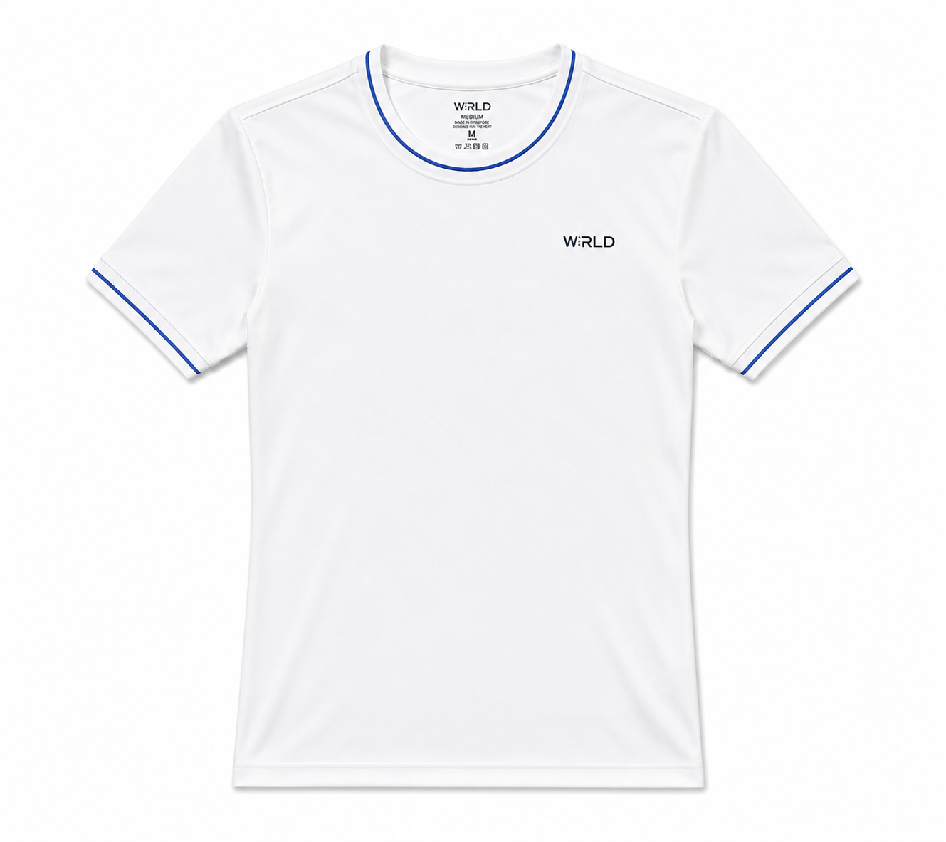 WRLD | Topstitch Round Neck Tee | White