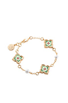 RARE BIRD COLLECTION | Peranakan Floral Pearl Bracelet | Emerald