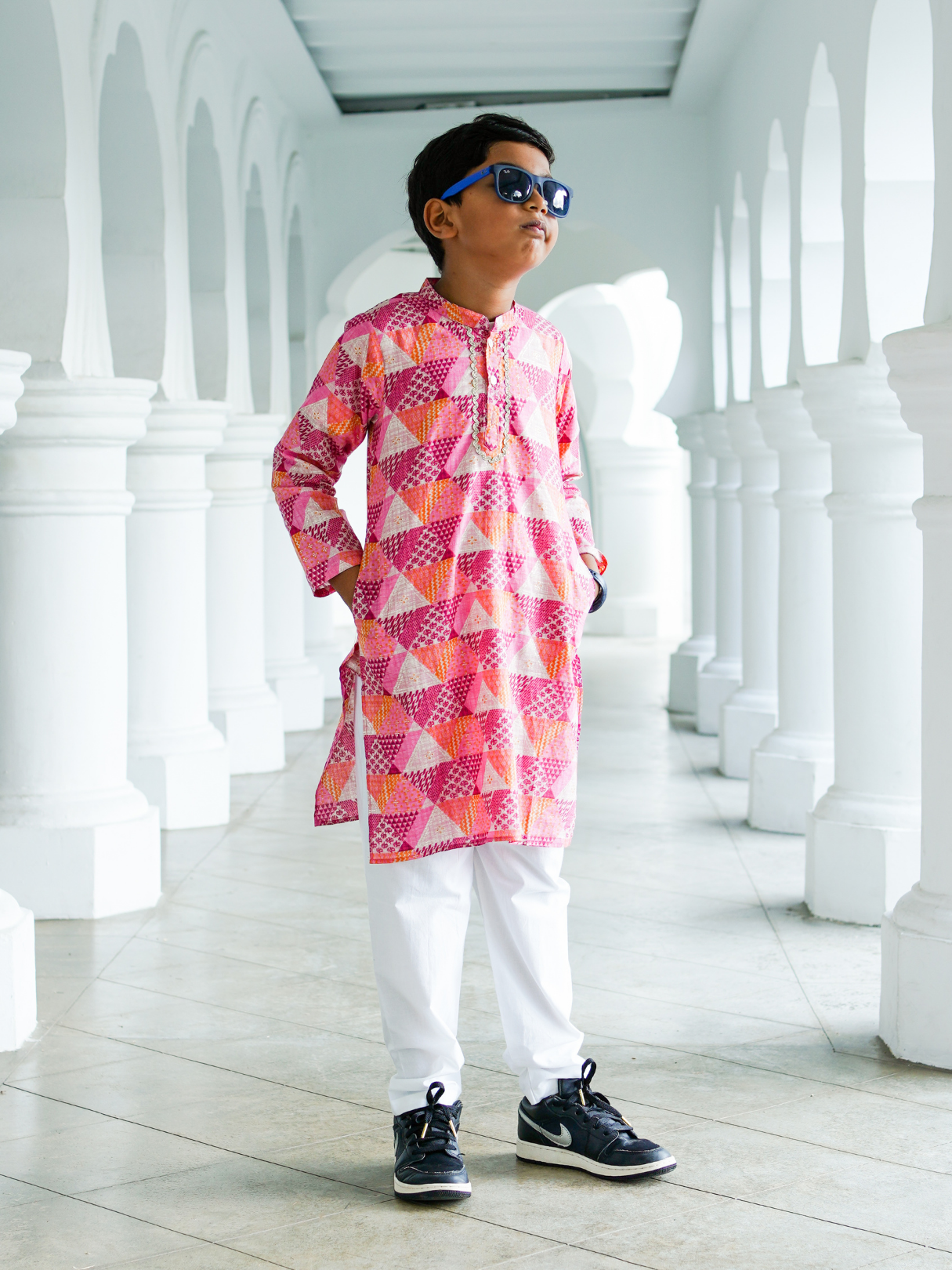 NIMBU | Mehak Pink Boys Kurta Pajama in Muslin Cotton