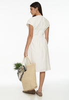 DRESSINGPAULA | Pleated Cotton Midi Dress