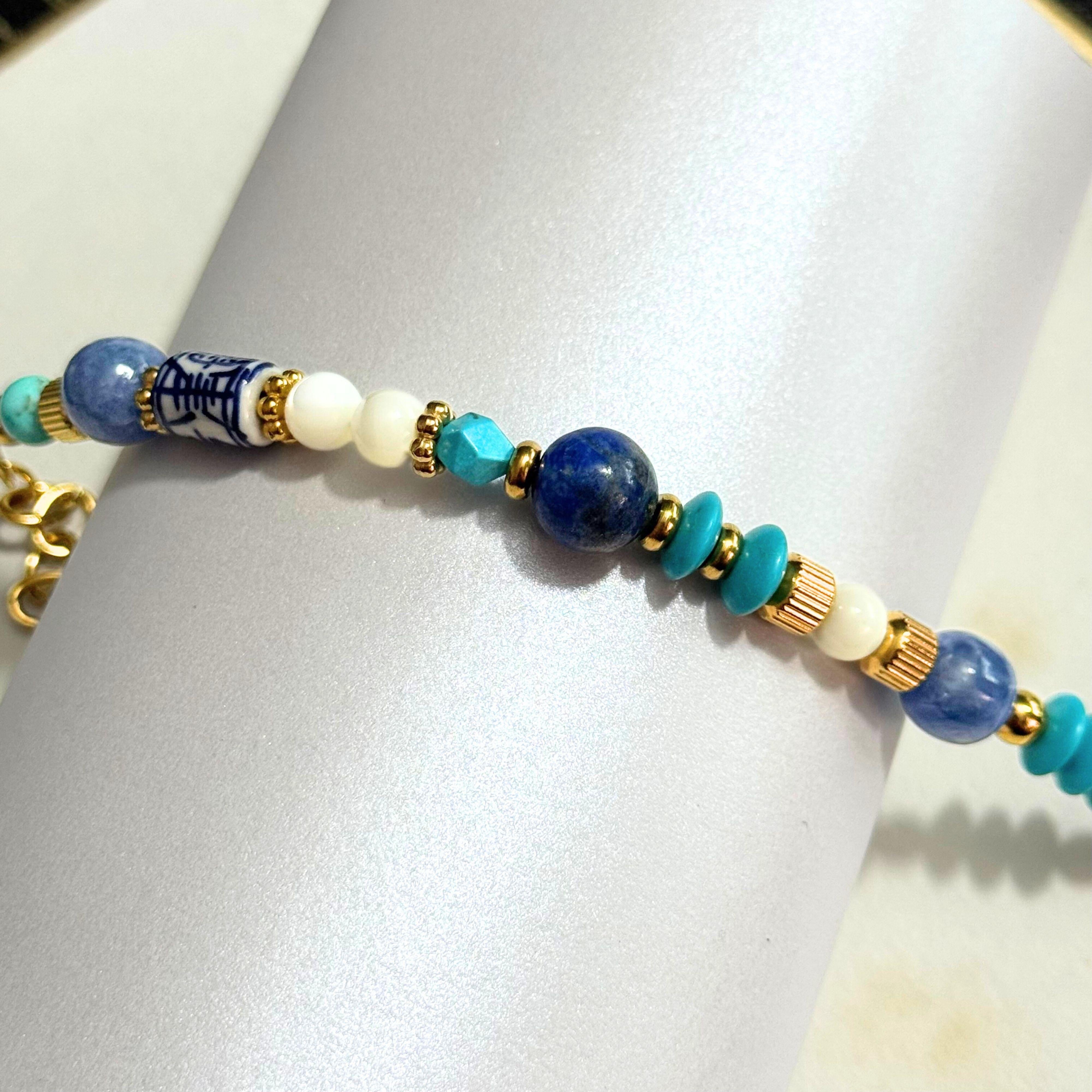 THE ANTECEDENT STORE | B - Porcelain Harmony Multi Crystal Bracelet