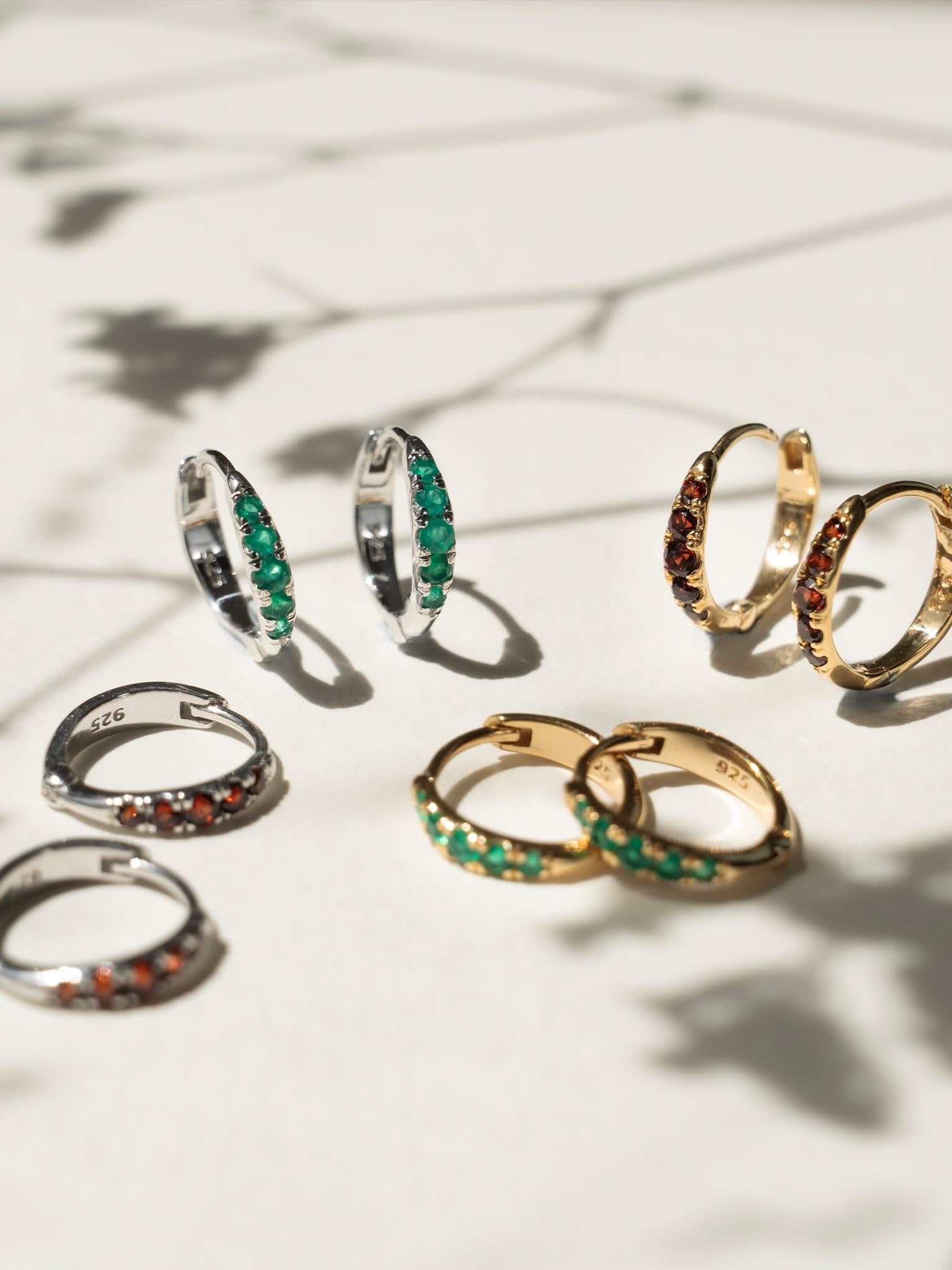 EMBRACE JEWELLERY | Eclipse Hoops With Green Onyx
