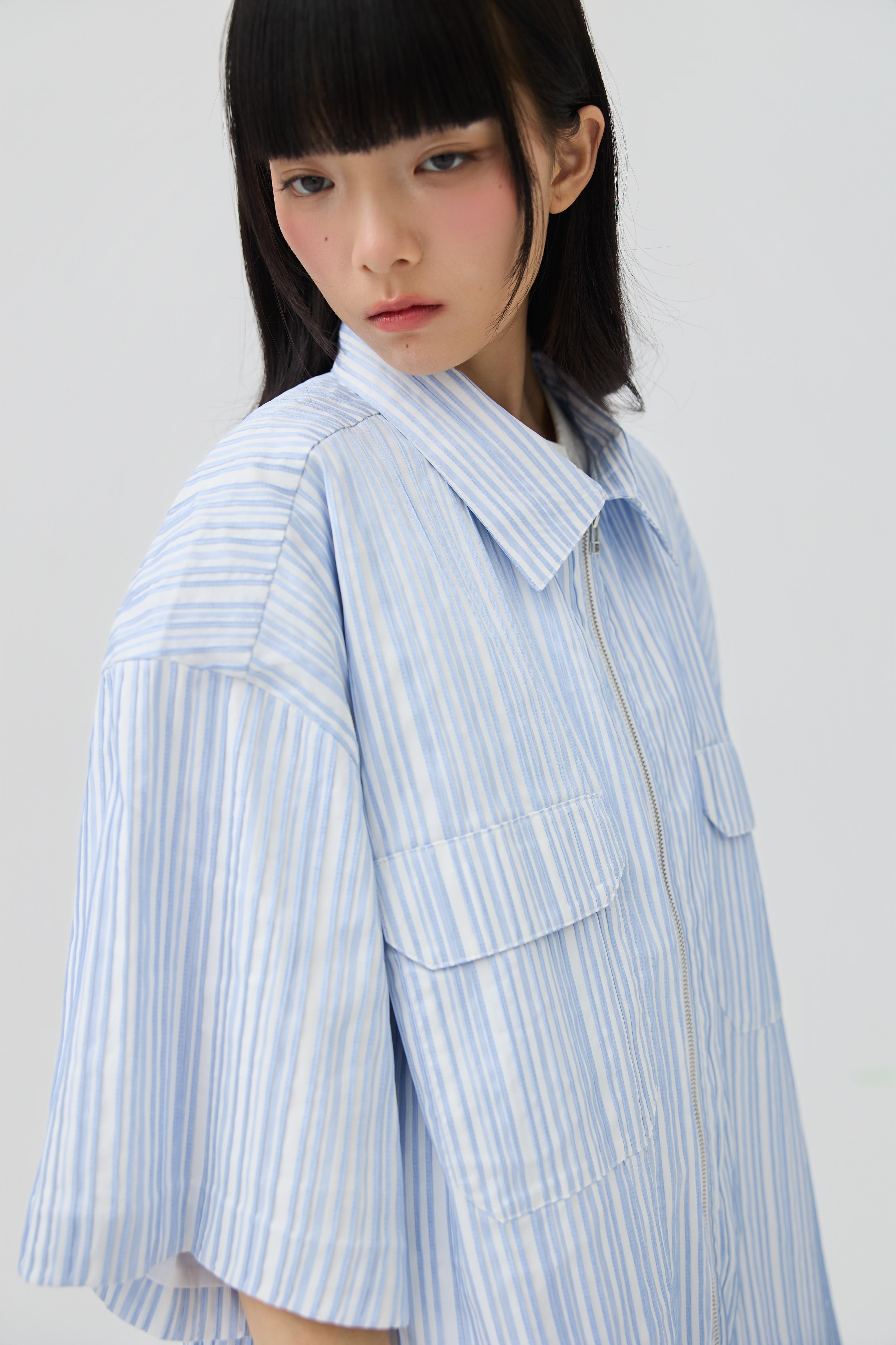 3EIGHTH | Fuwa Jacket In Blue Seersucker