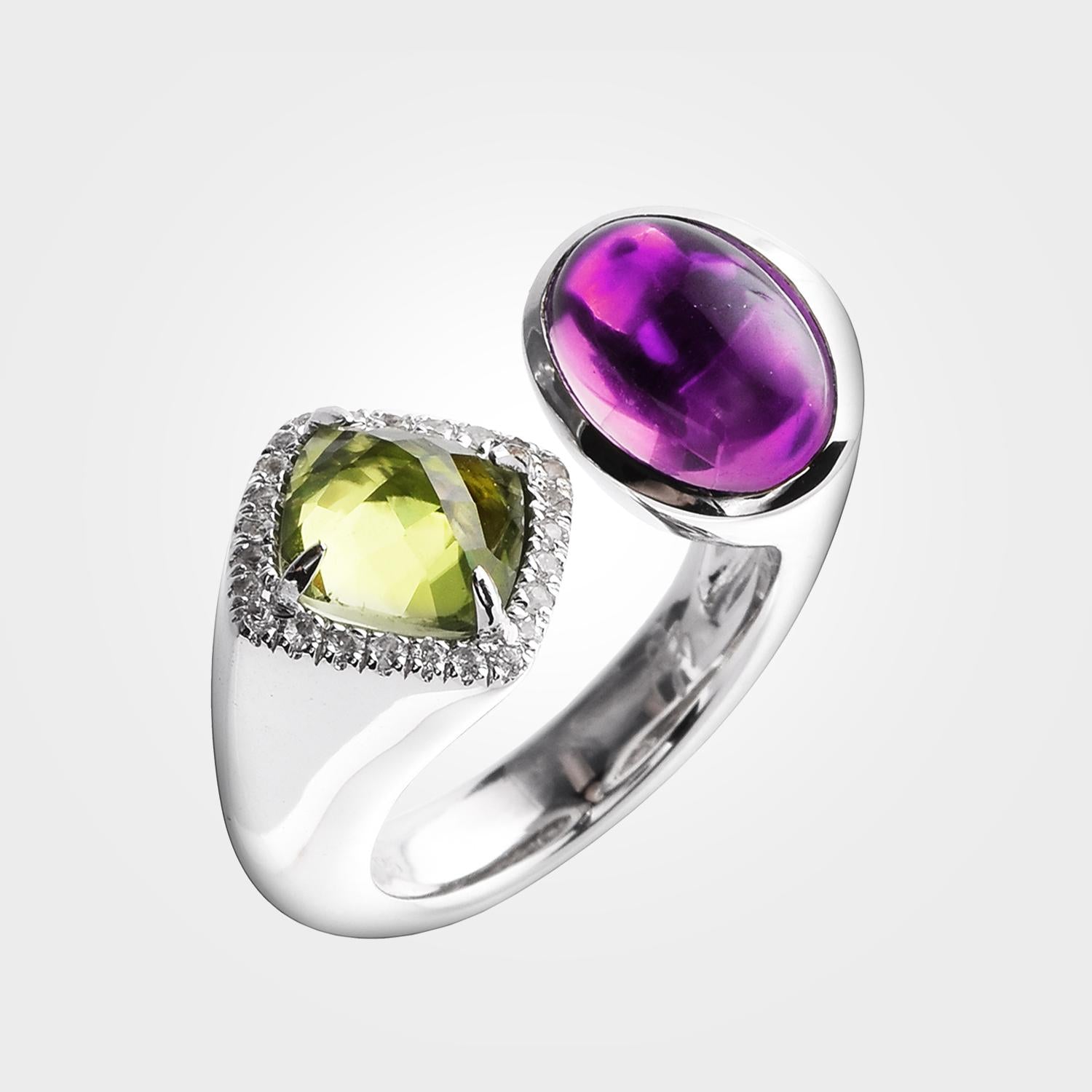 THE JEWEL BOX | Sugar Pop Peridot & Amethyst Ring
