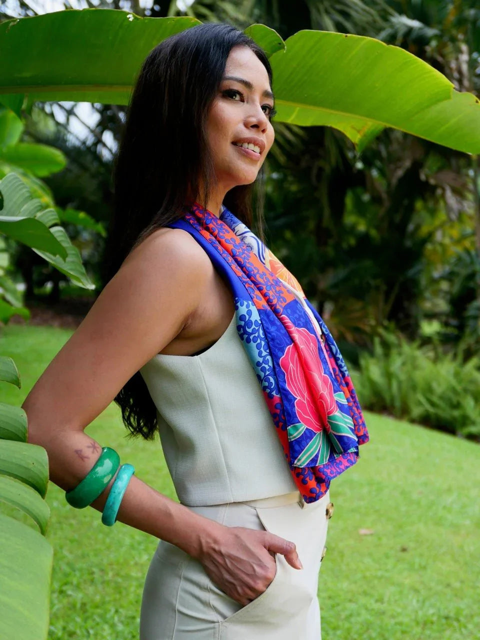 BINARY STYLE | Straits Chinoiserie Premium Silk Scarf