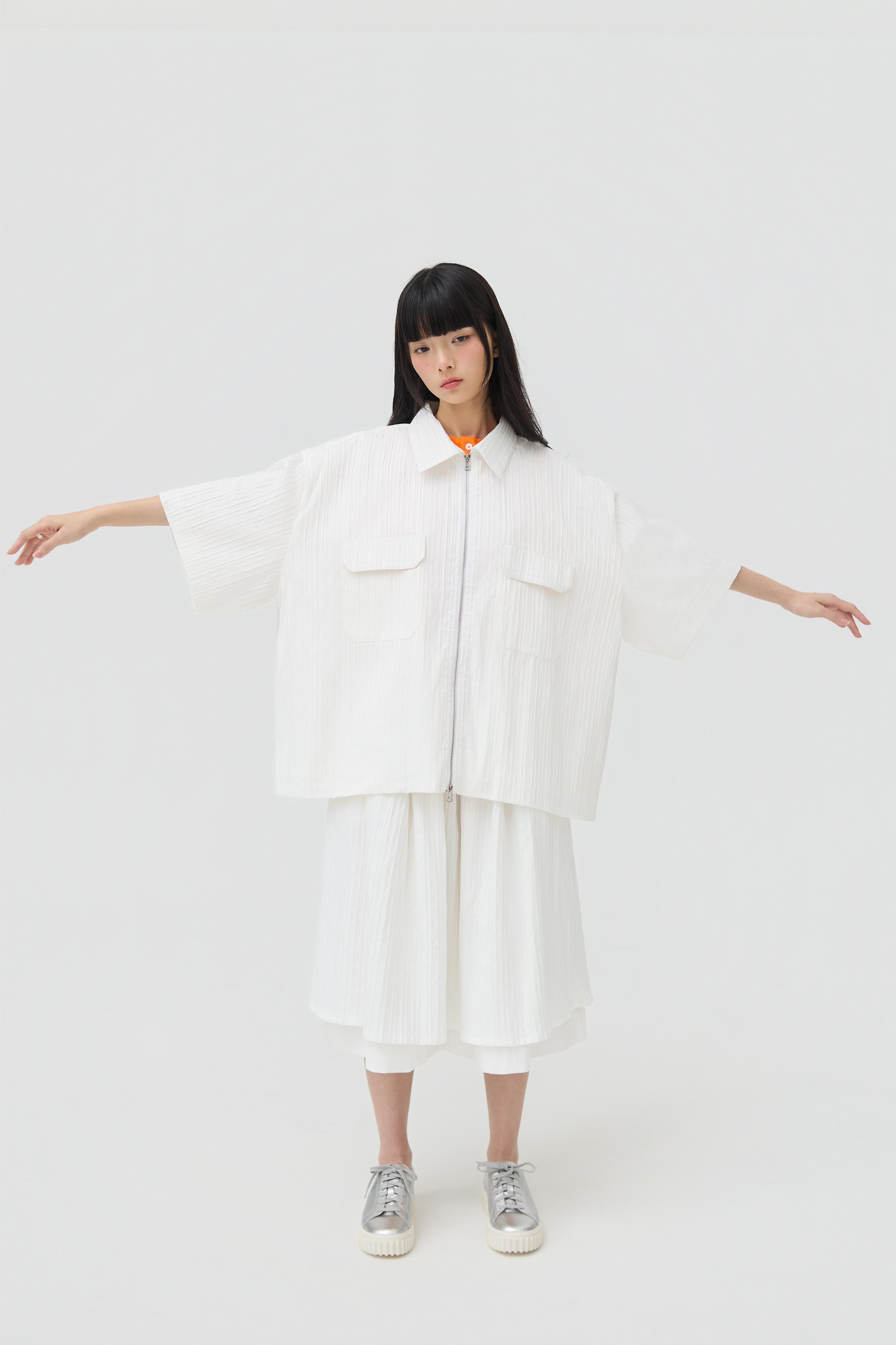 3EIGHTH | Fuwa Jacket In White Seersucker