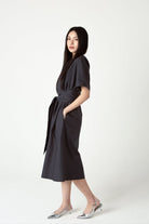 SAERO COLLECTIVE | Wrapline Dress | Charcoal Grey