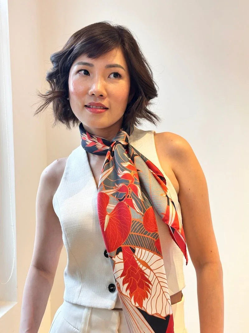 BINARY STYLE | Tropical Party Silk Scarf