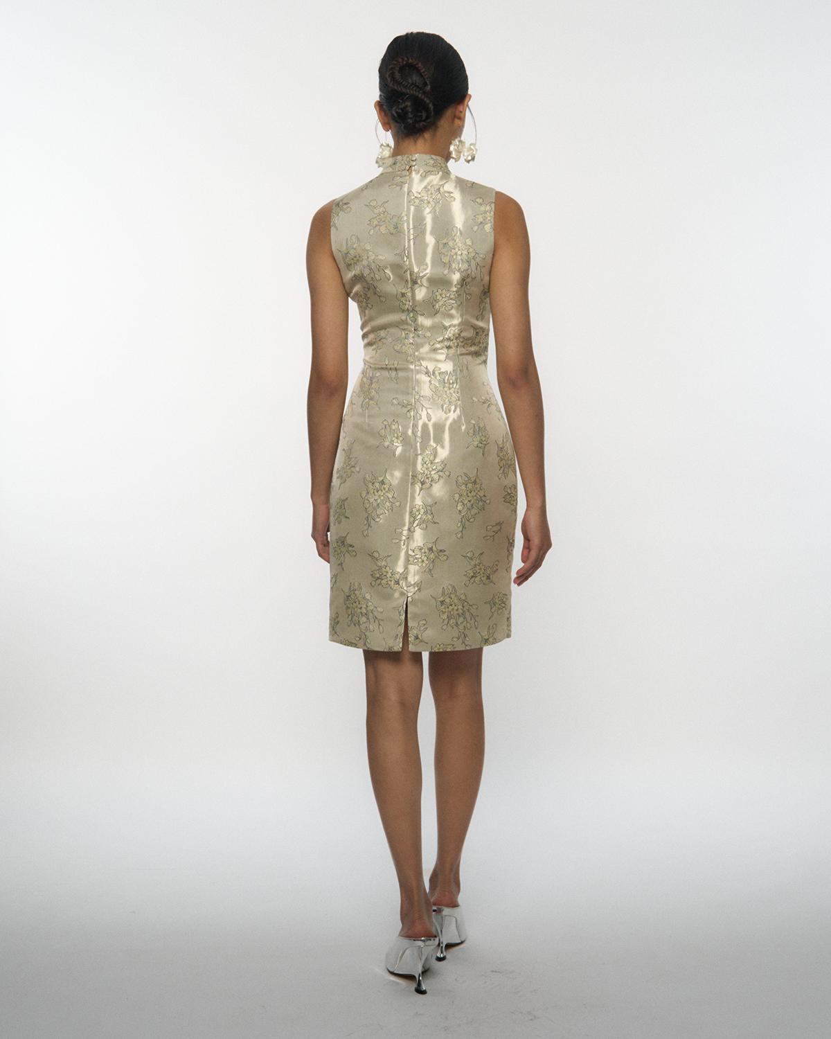 DRESSINGPAULA | Brocade Sleeveless Dress