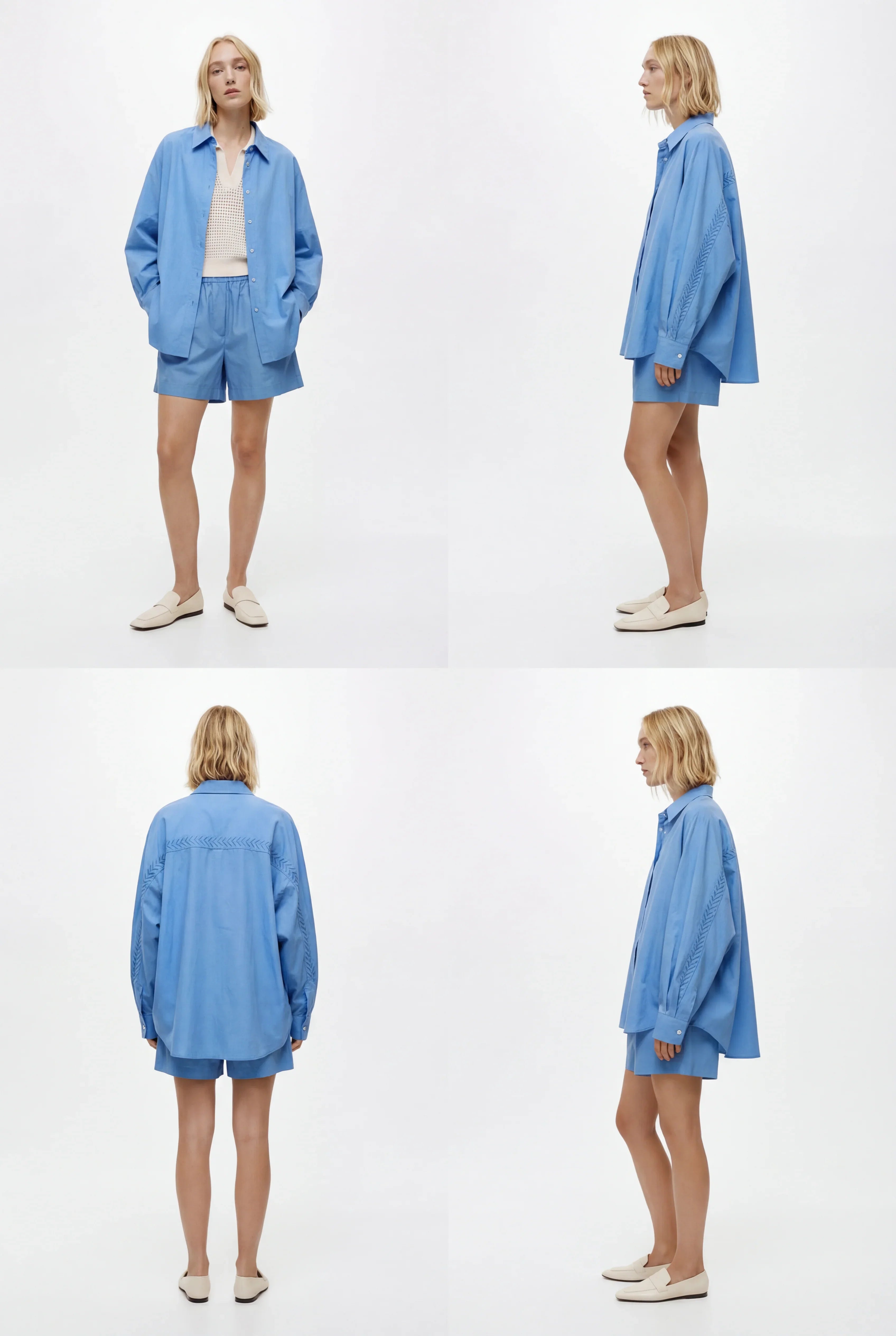LAYERPLAN | Elira Embroidered Shirt and Shorts Set