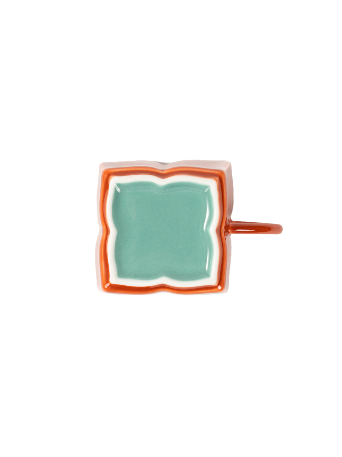 CRAFILAB | Brick Red & Turquoise Handle Tea Cup