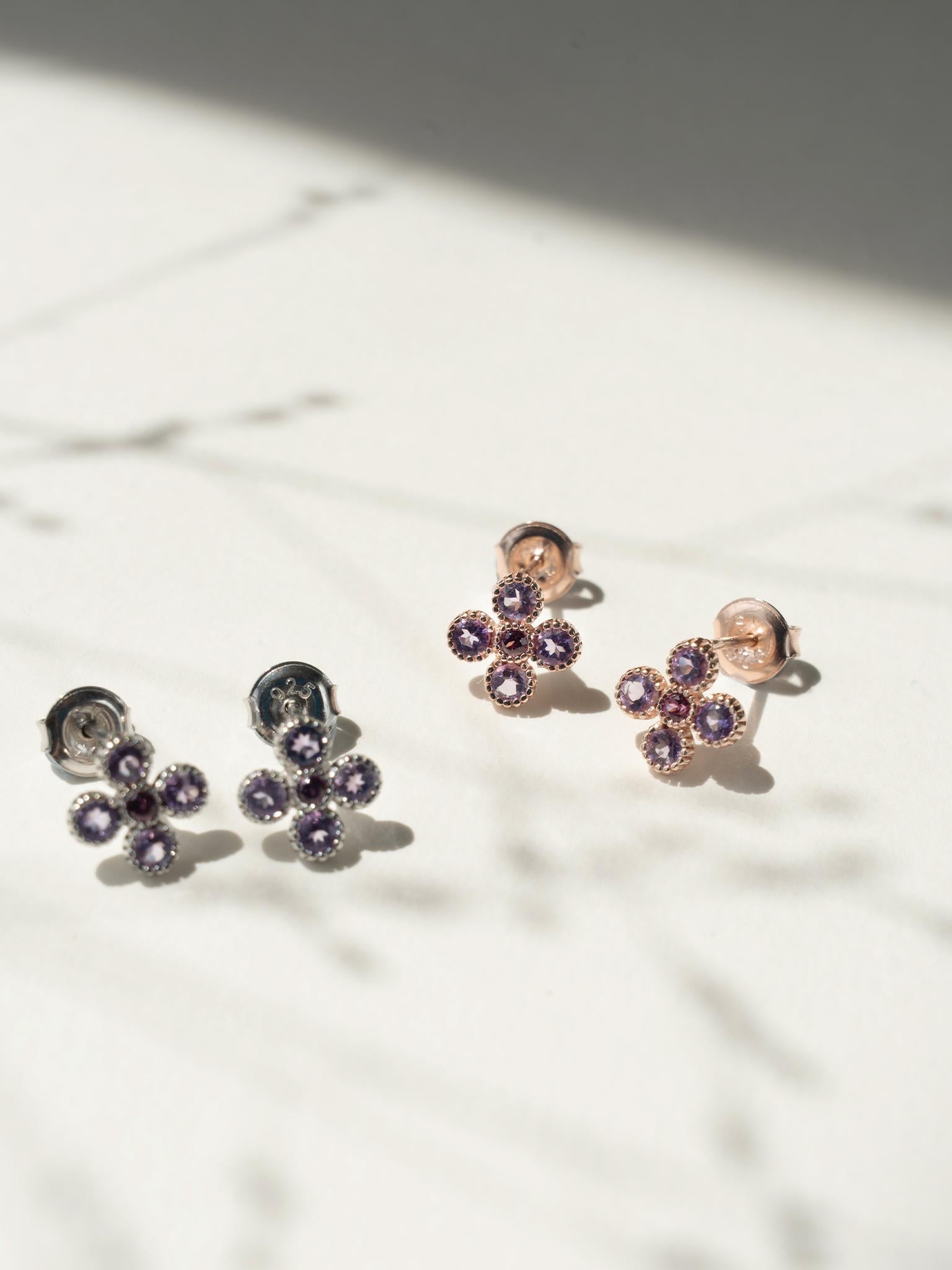 EMBRACE JEWELLERY | Gem Bloom Studs With Amethyst