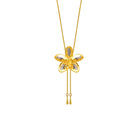 RISIS | Aeridovanda Vieng Ping Orchid Long Slider Necklace in Gold & Palladium