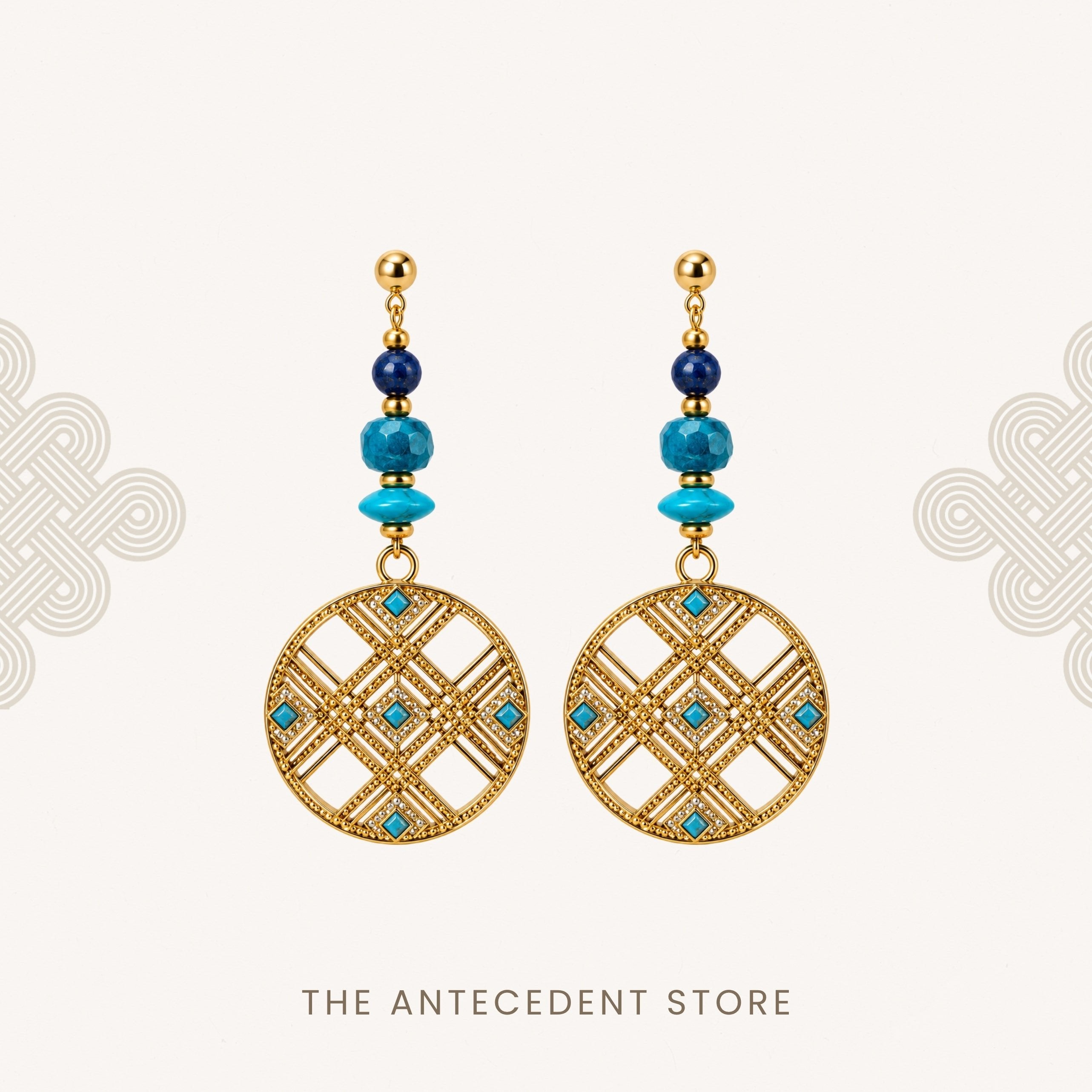 THE ANTECEDENT STORE | Lapis Lazuli, Apatite & Turquoise Statement Earrings