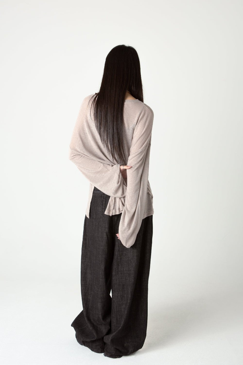 SAERO COLLECTIVE | Myeon Long Sleeve Top | Pink Beige