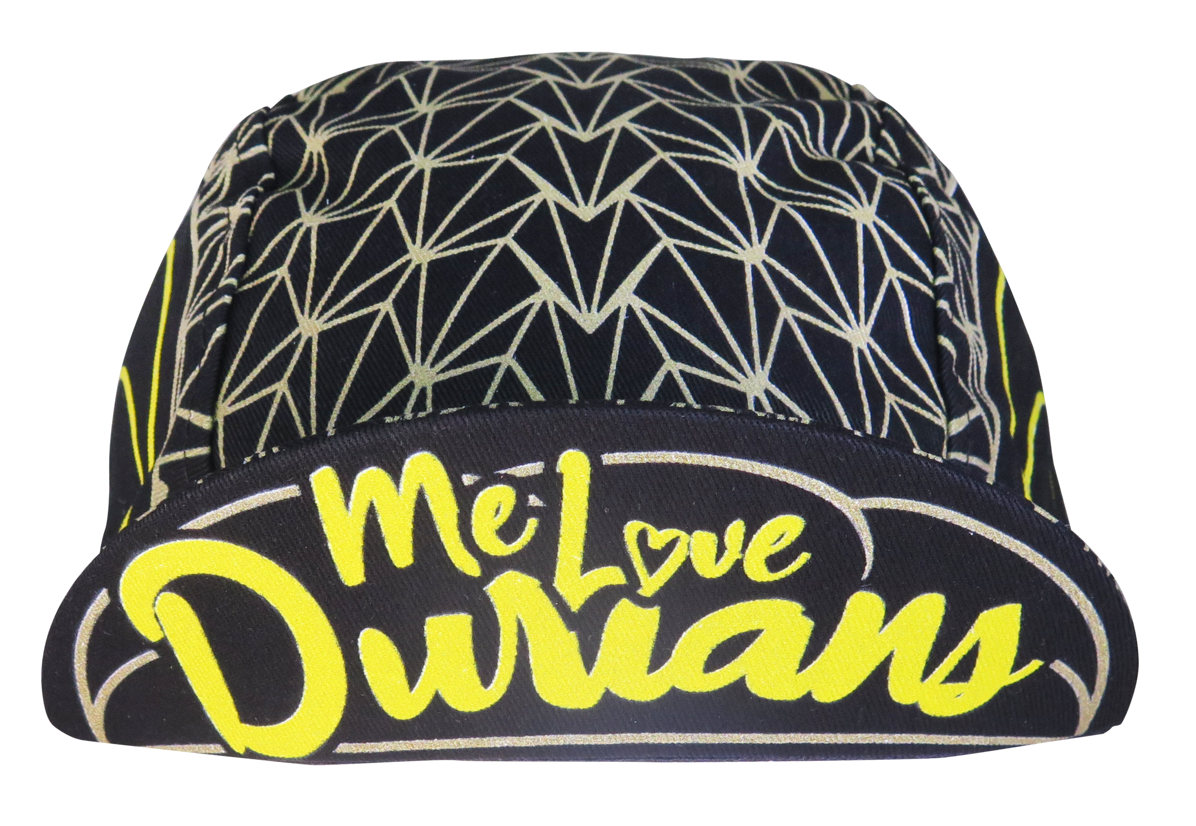 A DESIGN BY TAKACHYA | Cycling Cap - Me Love Durian Black Gold