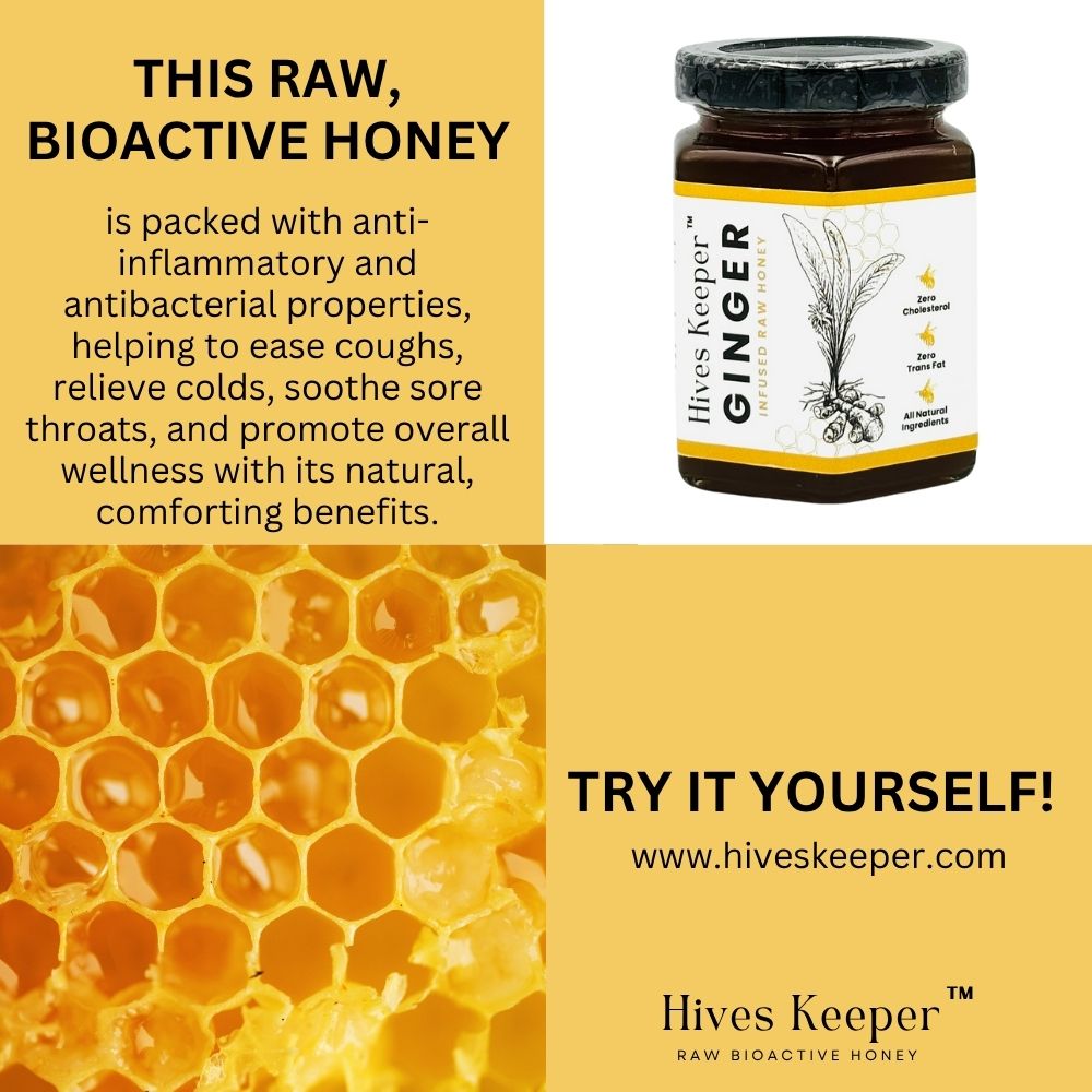 HIVES KEEPER | Infused Raw Honey (with Gift Box) - Ginger Infused Raw Honey
