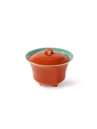 CRAFILAB | Brick Red & Turquoise Three&Legged Lidded Bowl