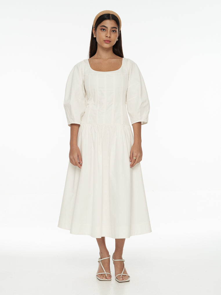 DRESSINGPAULA | Corset Cotton Midi Dress