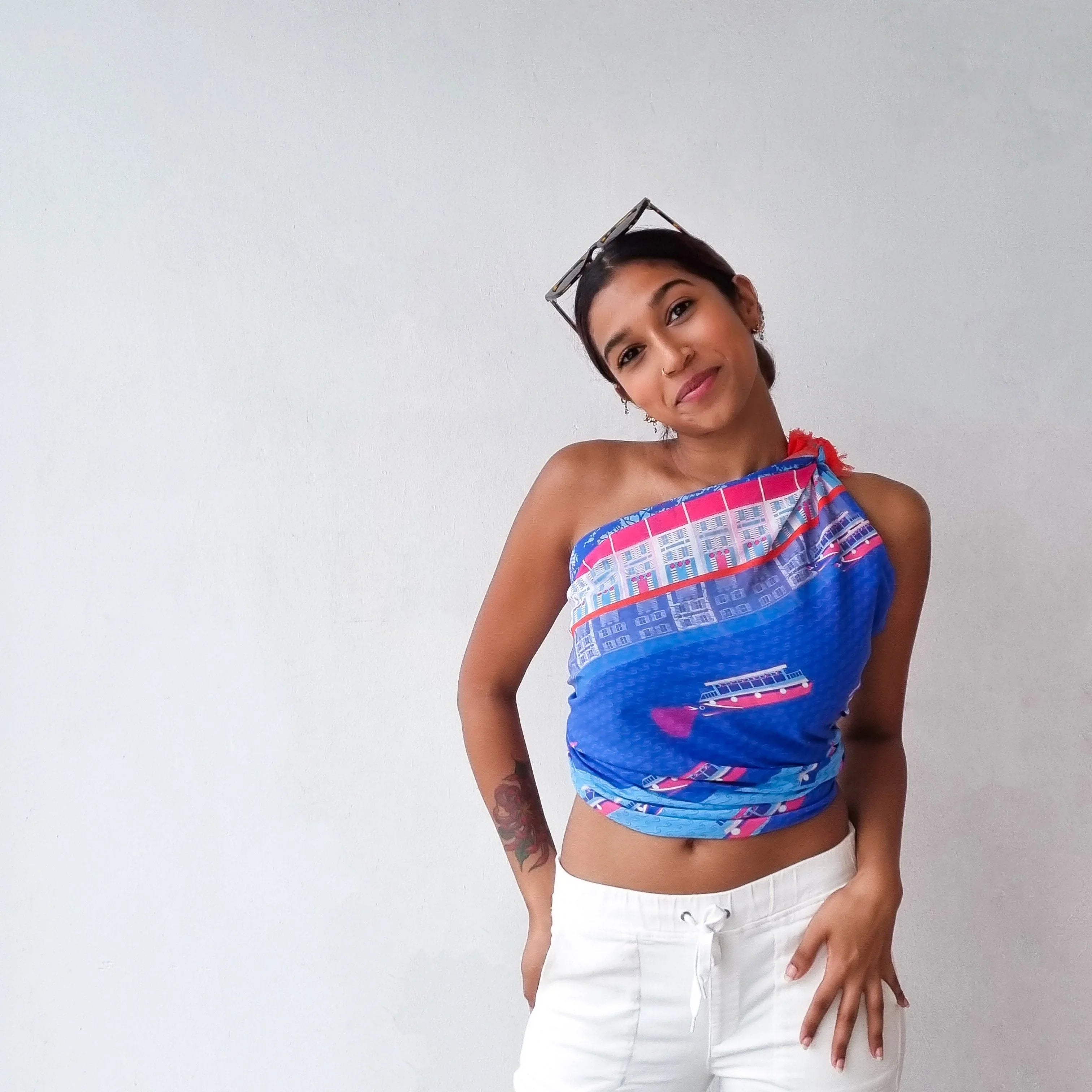 BINARY STYLE | Night At The Singapore Quay Silk Scarf