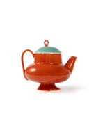 CRAFILAB | Brick Red & Turquoise Round Teapot