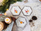CERAMICS BY JAS | 14. Handmade Ceramic Christmas Coaster Set Of 4 - Brown Clay