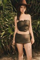 HÁI THE LABEL | Stacey x HAI | Monte Carlo Ruched Bandeau Top | Emerald Green