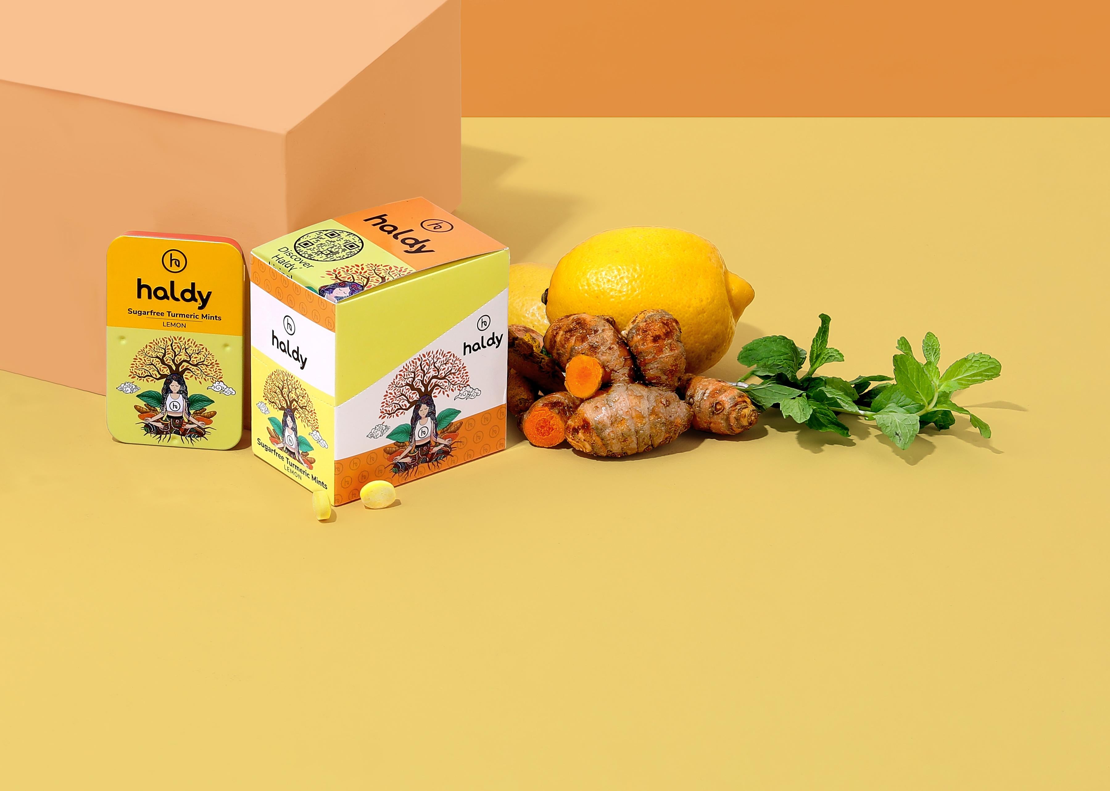 HALDY | Sugarfree Turmeric Mints - Lemon (6-Pack)