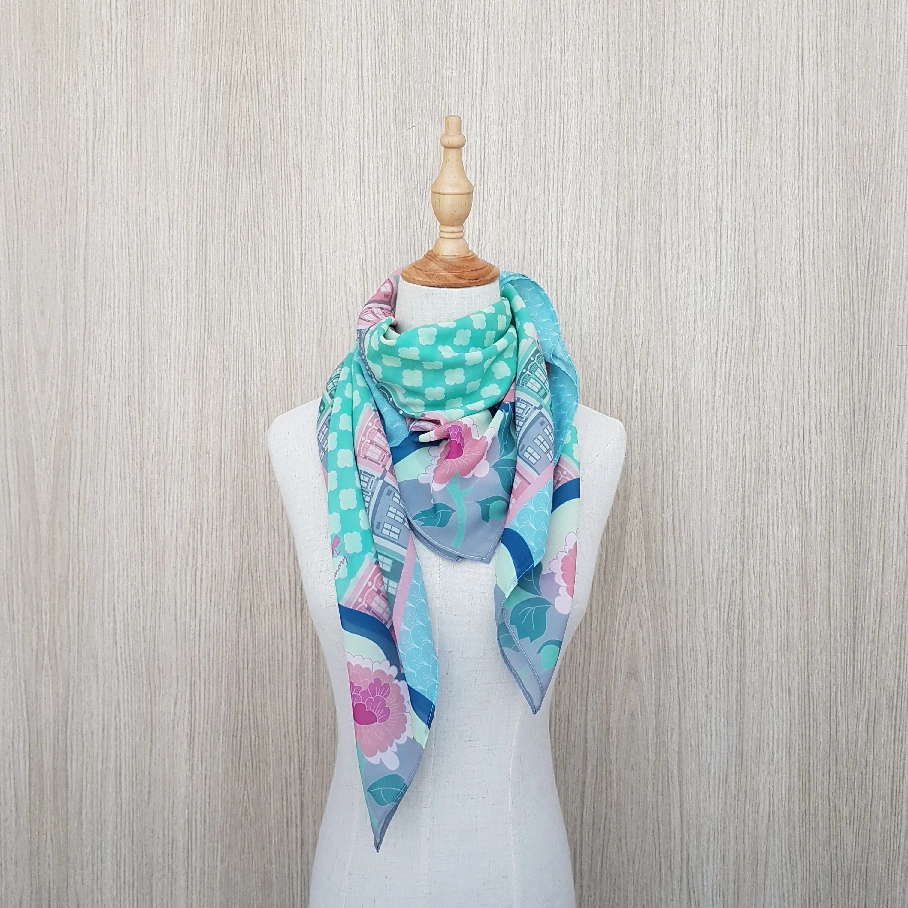 BINARY STYLE | Peranakan Opulence Silk Square Scarf 87x87cm