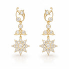 FOUNDATION JEWELLERS | 750 Y/G Peranakan Natural Diamond Earring "Star" 5.50gm D44-0.94ct
